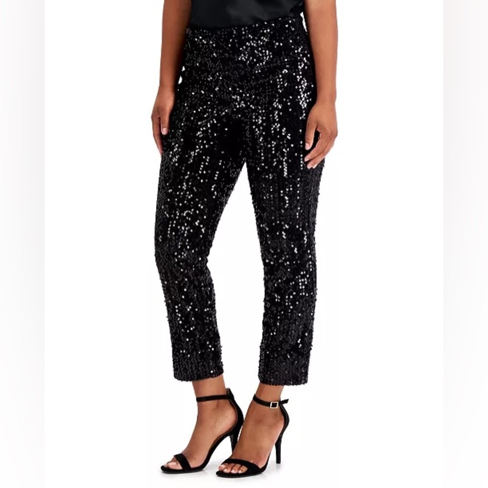 Charter Club Sequined Velvet Ankle Pants